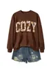 TEMPORADA CONFORTÁVEL Em Estoque Casual Floral Gola Redonda Manga Longa Feminino Amazon Cross-border Comércio Exterior ebay Moletom Solto