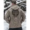Suéter con Capucha de Punto Europeo y Americano Transfronterizo Otoño e Invierno Estampado Digital 3D Unisex Cuello Redondo Suéter Pulóver
