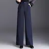 2026 Nova Moda Popular Calças de Perna Larga Soltas Casuais Simples de Perna Reta Calças Longas Casuais de Outono para Mulheres