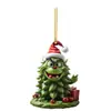 Adorno decoración monstruo verde acrílico colgante verde peludo diseño plano creativo Navidad transfronteriza árbol de Navidad
