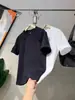 Camiseta de Manga Curta Estampada em Aço Novo Estilo Letra Popular Cor Sólida Camisa Básica Masculina Gola Redonda Estilo Coreano Peça Versátil