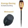 Lámpara de Llama Artificial Solar Transfronteriza 12LED Impermeable para Exteriores Decoración de Patio Retro Lámpara Antorcha Paisajística Súper Brillante