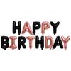 Empaque independiente de tarjeta de papel Globo de película de aluminio de letras inglesas de 16 pulgadas Decoración para fiesta de cumpleaños infantil Diseño Venta al por mayor transfronteriza