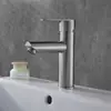 Grifo de lavabo individual de mango plano de 32 cuerpos, boca recta, interruptor de subida y bajada de alta densidad, grifo de lavabo individual de acero inoxidable 304