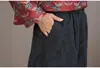 Elegante Chaqueta Casual de Seda Jacquard Roja para Mujer, Nuevo Abrigo de Manga Larga Estilo Chino para Madres de Mediana Edad