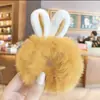 Invierno felpa orejas de conejo lazo para el cabello goma elástica diadema tocado adulto linda niña corazón felpa cuerda para el cabello pequeña joyería