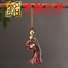 Chaveiro Pingente Escultura em Jacarandá Cavalo do Zodíaco Pintado Borla de Arte DIY Estilo Casal Charme para Bolsa