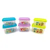 Dos cajas de almacenamiento de dibujos animados para snacks de bebé, caja sellada, lonchera pequeña para picnic al aire libre, caja pequeña, primera generación de pelo