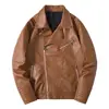 [Transfronteiriço] Jaqueta de Couro Nova de Primavera Personalidade da Moda Estilo de Hong Kong Marca da Moda Versão Coreana Jaqueta de Couro Biker Roupa de Trabalho