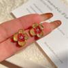 Gradiente de cristal amarelo flor brincos doce super fada S925 brincos brincos verdes frescos atacado