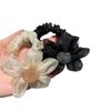 Dulce organza de alta calidad girasol anillo para el cabello de intestino grueso malla temperamento pedrería banda de goma accesorios para el cabello banda de goma para moño