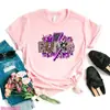 Camiseta Divertida para Mujer con Estampado de Letras de Enfermera Leopardo ECG Heal Lov