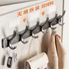 Perchero de Ropa Montado en la Pared Detrás de la Puerta, Adhesivo Fuerte, Resistente, Sin Taladro, Fila de Ganchos para Ropa de Baño