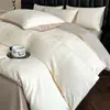 Conjunto de quatro peças de algodão de fibra longa lavado, espessado e escovado, Classe A de Luxo, 60 fios, com jacquard em relevo tridimensional, roupa de cama 100% algodão