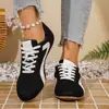 Zapatillas de Entrenamiento Alemanas de Bloques de Color Retro Transfronterizas para Mujer Planas con Cordones Casuales Gamuza Sintética Ligeras Talla Grande Comercio Exterior Zapatillas de Mujer Forrest Gump