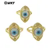 MPR106 Venda Quente Personalidade Olho de Diabo Concha Banhado a Ouro 18k Design Vazado Anel Diário Acessórios para Homens e Mulheres