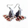 Amazon aretes Día de la Independencia Americana bandera mariposa vaca dedo Smiley águila colgante joyería amor aretes