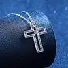 Weizi Original Nuevo Diseño Moissanita Plata de Ley S925 Estilo Unisex Colgante de Cruz Retro Elegante Versátil Collar para Mujeres