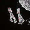 Pendientes de Borla Ovalados Anudados con Diamantes y Aguja de Plata Moda Retro Pendientes Elegantes Lujo Accesible Pendientes de Gama Alta