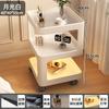 Mesa de noche de hierro forjado Estilo crema Gabinete de almacenamiento móvil para dormitorio Nuevo estante de almacenamiento creativo Mesa de noche sin instalación