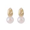 Pendientes de perlas brillantes de lustre natural, temperamento japonés fresco y dulce, sensación de alta gama para mujer, hebilla de oreja de lujo ligero francés al por mayor