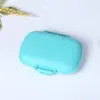 Caja de pastillas de trigo de doble capa con anillo de sellado de 8 compartimentos, caja de almacenamiento de medicina de trigo portátil, mini caja de pastillas de plástico portátil