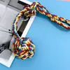 Brinquedo de Corda de Algodão para Pet Bola para Puxar com a Mão para Cachorro Bola Suspensa Bola Trançada de Corda de Algodão Limpeza de Dentes Treinamento de Mastigação Brinquedo para Cachorro
