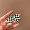 Pendientes de plata con diseño de nicho de amor verde retro con aguja, pendientes de moda francesa, pendientes de temperamento de moda al por mayor