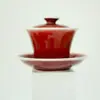 Taza de té gaiwan Langhong, taza de té de cerámica de alta gama, juego de té kung fu, gaiwan de estilo chino, taza de té de pie alto