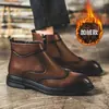 Botas de Invierno Otoño Moda Nueva Elegantes Puntiagudas Estilo Martin para Hombre Tendencia Retro Brogue Botines para Hombre
