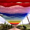 Cortina de Teto de Gaze Tendência Movida pelo Vento Decoração de Gaze Arco-Íris para Exterior para Corredores de Shoppings e Pontos Turísticos Cortina de Gaze Ondulada para Teto