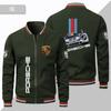 Nueva chaqueta de talla europea, deportiva informal, de moda japonesa, con cremallera americana, chaqueta fina de motociclista de color sólido para hombre
