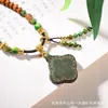 Cordón Estilo Chino Thangka Tara Verde Zakiram Cuero de Vaca Limpiador Colgante Femenino Xizang Cuerda Cuerda para Collar Wenwan Joyería