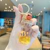 Llavero de pez dorado pequeño flotante para hombres y mujeres, exquisito, lindo, colgante de llavero de coche de botella flotante, colgante de bolso, pequeño regalo