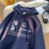 Sudadera Retro Americana para Hombre Otoño e Invierno 2025 Nueva de Terciopelo Grueso Engrosada Juvenil Holgada con Capucha Chaqueta