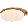 Luminária de Teto para Quarto Abóbora Estilo Medieval Creme Francês Proteção para os Olhos Lâmpada para Quarto Infantil Lâmpada de Quarto Retrô Grão de Madeira Nogueira