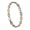 Joyería Transfronteriza, Lujo Ligero y Gama Alta, Pulsera de Diamantes Microincrustados para Mujer, Moderna, Sencilla y Versátil, Pulsera de Acero de Titanio que No se Desvanece