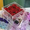 Yongsheng caja de joyería acrílica cuadrada de flores caja con cajón 9 Navidad 214 Día de San Valentín Día de la Madre regalo