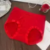 Calcinha Vermelha Feminina de Cintura Alta para o Ano de Nascimento, Sem Costura, Respirável, que Abraça o Quadril, Forro Antibacteriano, Tanga Feminina