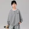 Ropa infantil sudadera para niños primavera y otoño 2026 nuevo atuendo de otoño para niños mayores, top de otoño de manga larga para niños, fresco y elegante