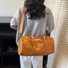 Bolsa de Viaje Portátil Ligera de Gran Capacidad Cuero PU Repelente al Agua Bolsa de Equipaje para Distancias Cortas Bolsa Deportiva de Yoga para Mujer