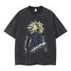 Camiseta Vintage Lavada Street Hip-Hop Anime Dragon Ball Super Estampado de Dibujos Animados Gráfico Casual Algodón Verano Manga Corta Estilo Europeo y Americano
