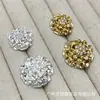 Botón de Metal con Forma de Flor de Diamante de Lujo Ligero Europeo Botón para Traje Abrigo de Lana Tejido Botón Decorativo Versátil Simple Cosido a Mano