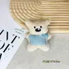 Nova Broche de Urso Jeans Fofo Coreano Pingente Decorativo para Mochila Escolar Acessórios para Roupa Lenço Grampo de Cabelo Acessórios