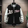 Jaqueta baseball da moda para homens, primavera, outono, inverno 2022, com forro de fleece, tamanho grande, corte solto, jaqueta casual para homens, peça externa da moda