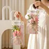 Tulipa e cravo originais buquê DIY feito à mão presente criativo lembrança do Dia das Mães bolsa de mão
