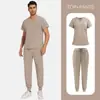 Conjunto de Bata Quirúrgica Delgada Manga Corta Quirófano Doctor Salón de Belleza Ropa de Trabajo Unisex Traje de Limpieza Venta al por Mayor
