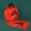 Saco Grande para Viagem com Cordão Bolsa de Mão Plástico Descartável para Catering Sacola Espessa com Puxador Logo
