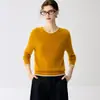 Juvenil y vibrante sin ser ostentoso~ Elegante suéter de cachemir con bloques de color y cuello semi-alto para mujer, tejido de punto de corte holgado, jersey versátil