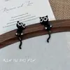 Brincos de Gato Preto Inteligente Fofos e Fofos, Exquisitos e Versáteis, Brincos com Design de Nicho Modernos e de Alta Qualidade